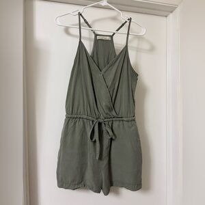 Olive Green Sleeveless Romper